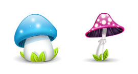 三个蘑菇PNG图标